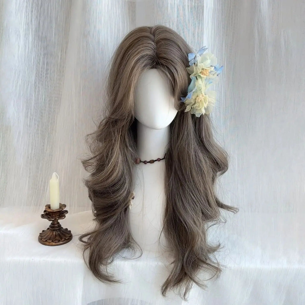 Ashely Black Brown Wig for Woman 24inch Daily Use Lolita Water Wavy Big Waves Long Curly Hair Long Straight Hair Synthetic Wigs