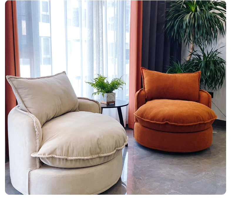 European Luxury Living Room Sofa – Upholstered Round Cute Eclectic Corner Sofa