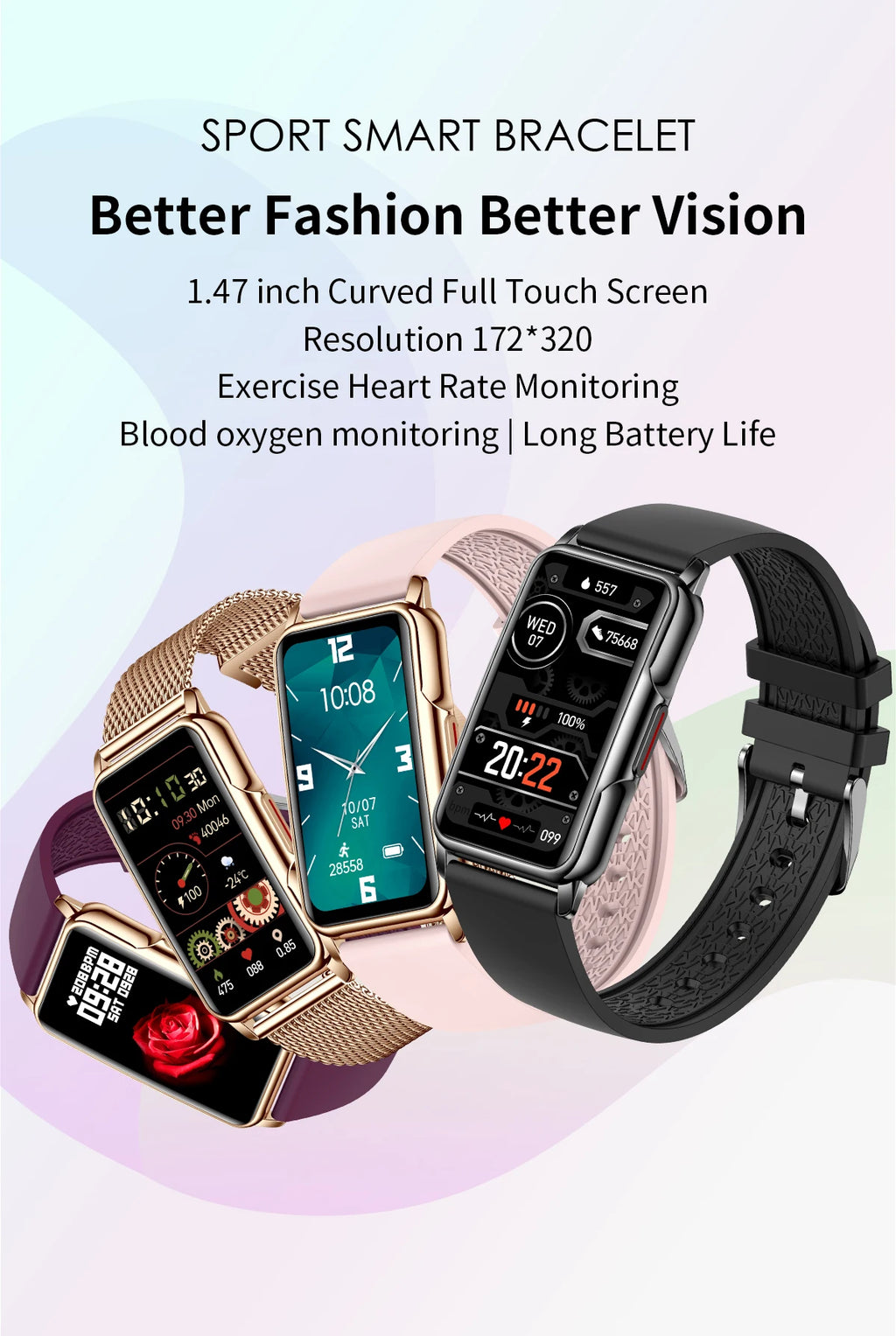 LIGE Women's Smartwatch – 1.47" Bluetooth Fitness Bracelet with Blood Oxygen & Sleep Monitor