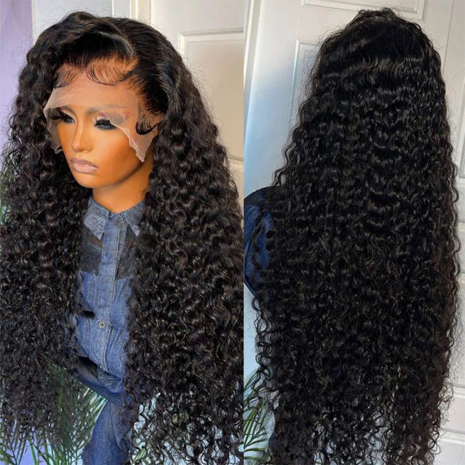 Kinky Curly 13x4 Lace Front Human Hair Wigs For Women 30 inch Indian Deep Curly Lace Frontal Wig Wet And Wavy Lace Closure Wigs