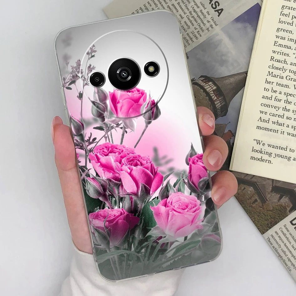 Xiaomi Redmi A3 Phone Case – Butterfly Coloured Drawing Back Cover with Screen Protector