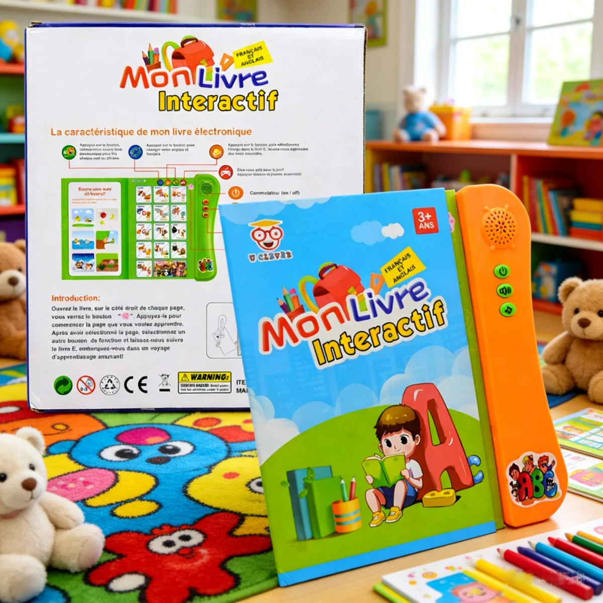 Kids Talking Book – French & English Interactive Early Education Language Learning Toy