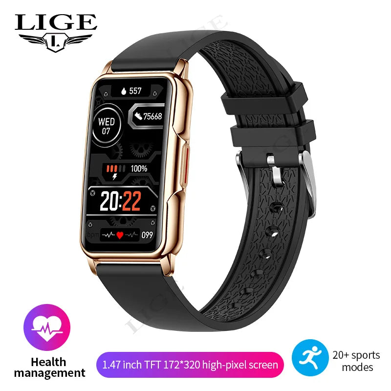 LIGE Women's Smartwatch – 1.47" Bluetooth Fitness Bracelet with Blood Oxygen & Sleep Monitor