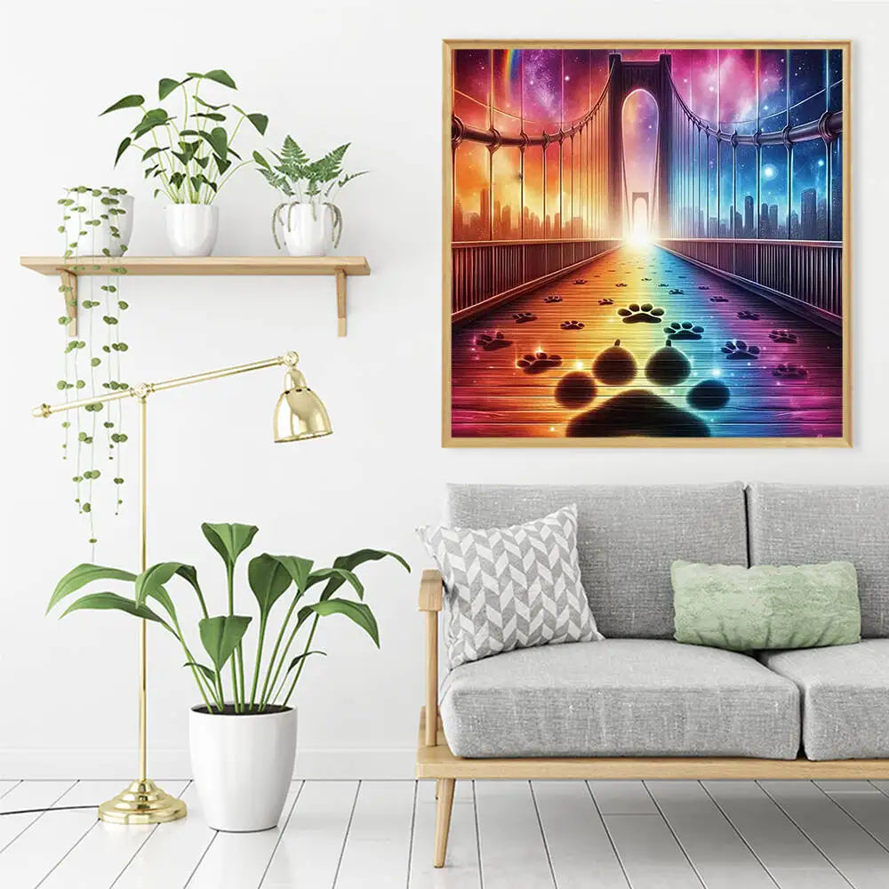 EverShine Diamond Painting Bridge Landscape Kit | 5D DIY Full Drill Diamond Embroidery | Stress-Relief Craft & Home Decor