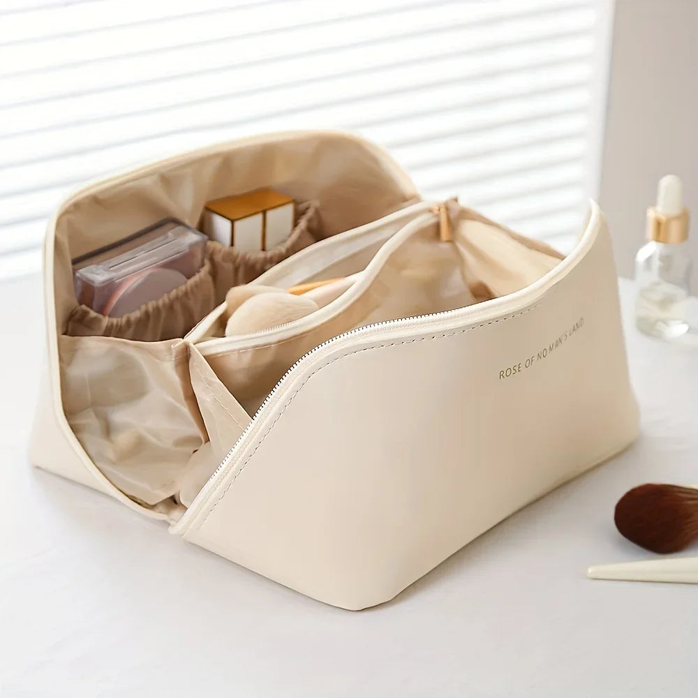 Women  Luxury Large Capacity Cosmetic  Bag Lady Box Travel Makeup Zipper Toiletries Organizer