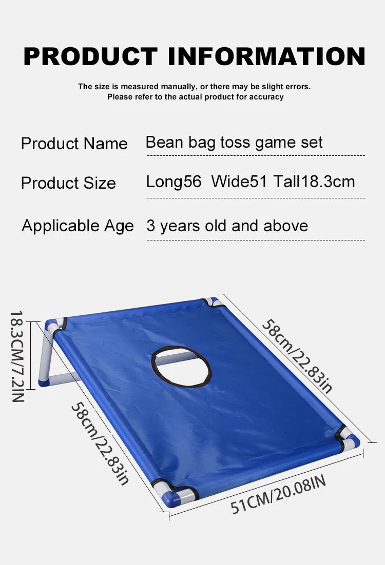  Portable Sandbag Toss Game Kit - 1 Game Board + 6 Bean Bags Outdoor Garden Beach Party Supplies