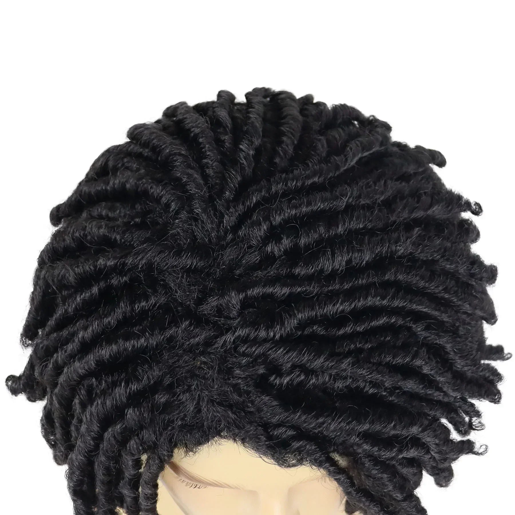 Synthetic Big Curly Wigs for Men Black Mixed Brown African Elastic Curls Hair Short Afro Wig Daily Breathable Man Wig Braided