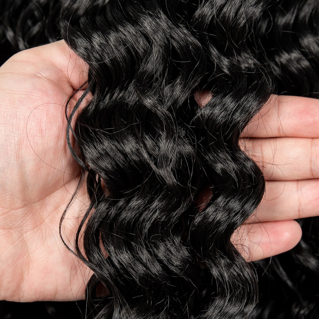 Pre-Styled Deep Wave Braided Wig | Swiss Lace | Baby Hair | Half Cornrow | Women's Braid Wig