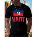 Haiti Football T-Shirt – Men's Haitian Flag Oversized Graphic Tee