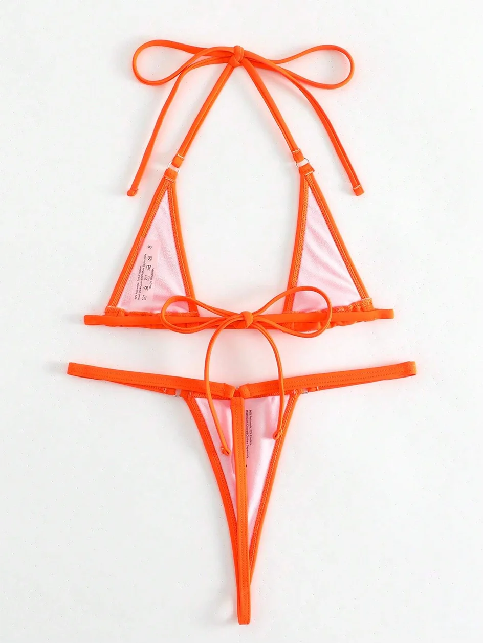 Sexy Micro Bikini 2026 Women Swimsuit Female Swimwear Mini Thong Bikinis Set Halter Biquini Beach Wear Swimming for Bathing Suit