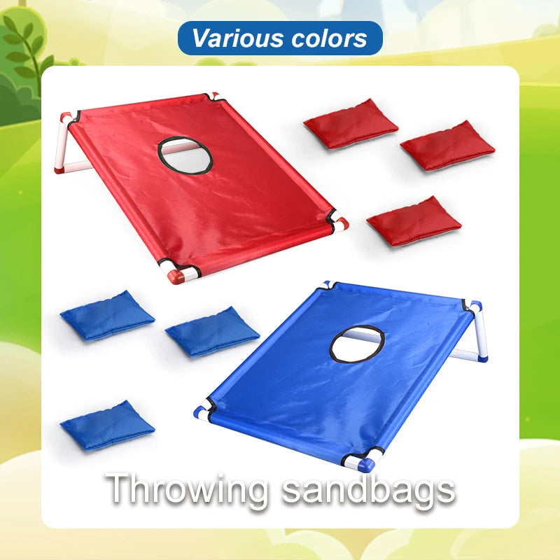  Portable Sandbag Toss Game Kit - 1 Game Board + 6 Bean Bags Outdoor Garden Beach Party Supplies