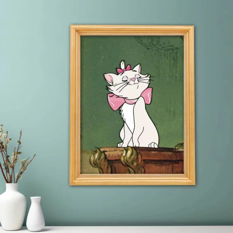 Aristocats Diamond Painting Kit | 5D DIY Full Round Drill Cat Mosaic | Cross Stitch Embroidery | Kids Gift & Home Decor Wall Art