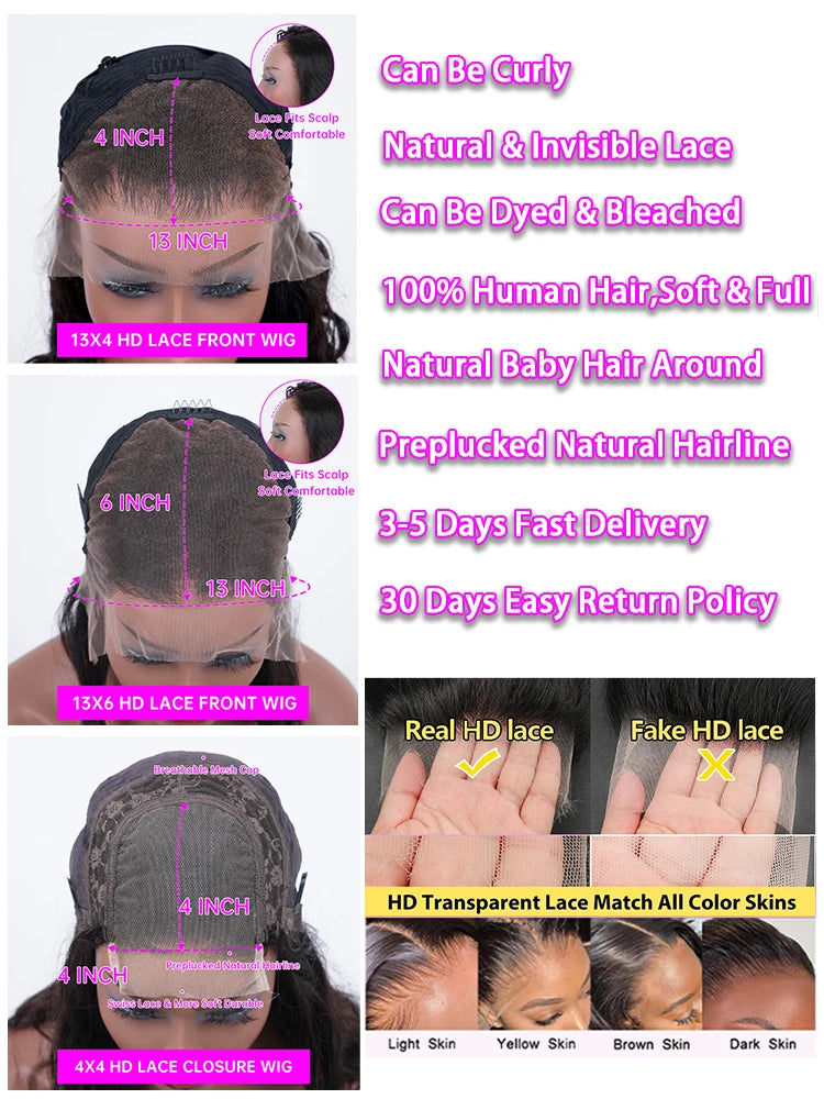 40 Inch Water Wave Lace Human Hair Front Wigs 13x4 13x6 Hd Lace Deep Wave Frontal Wig 360 Curly Brazilian Wigs For Black Women