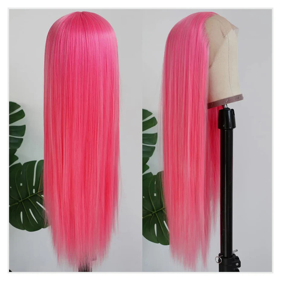 Pink Human Hair Wig – 30 & 38 Inch 613 HD Lace Frontal 13x6 Colored Wig