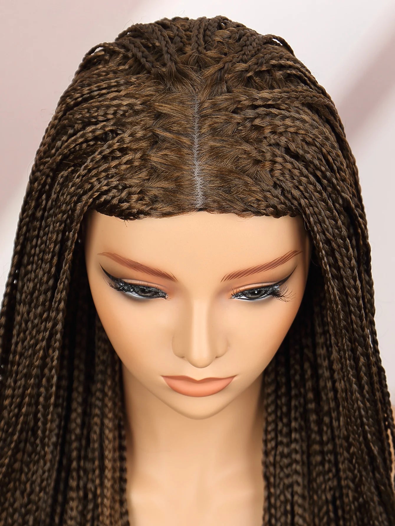 Premium Synthetic Braided Wigs Ombre Colors Protective Style Machine Made Braided Wig 32 inch Long Wigs For Black Women