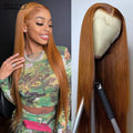 Ginger Blonde Lace Front Wigs Wear & Go 28inch Peruvian 13*1 Part Lace Front Human Hair Wig Remy 180% Colored Lace Wig Burgundy