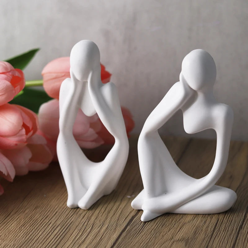 Thinker Statue Silicone Mold | 3D DIY Resin & Plaster Abstract Figure Mould | Nordic Home Decor Craft