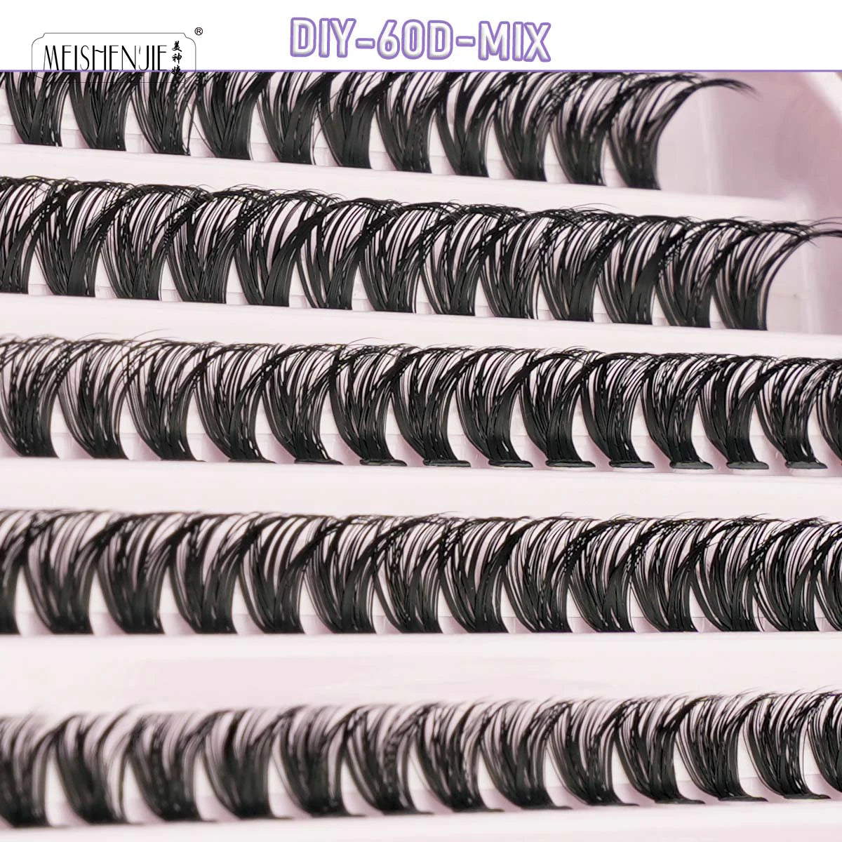 New 10Rows Individual Lashes Kit Natural Long DIY Cluster Eyelashes with Lash Bond and Seal Extension Kit Makeup Tools Faux Cils