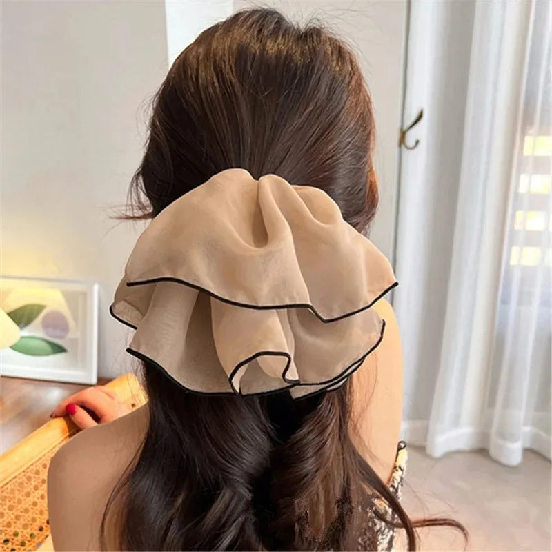 Fairy Oversized Scrunchies Elastic Hair Bands Ponytail Holder Rubber Hairband Elegant Hair Rope Tie for Women Hair Accessory