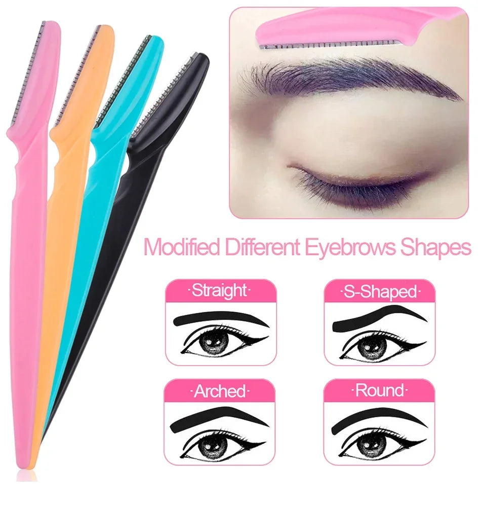 Portable Eyebrow Trimmer Blade Women's Face Shaver Safety Knife Makeup Scraper Hair Removal Tool for Eyebrow Epilation
