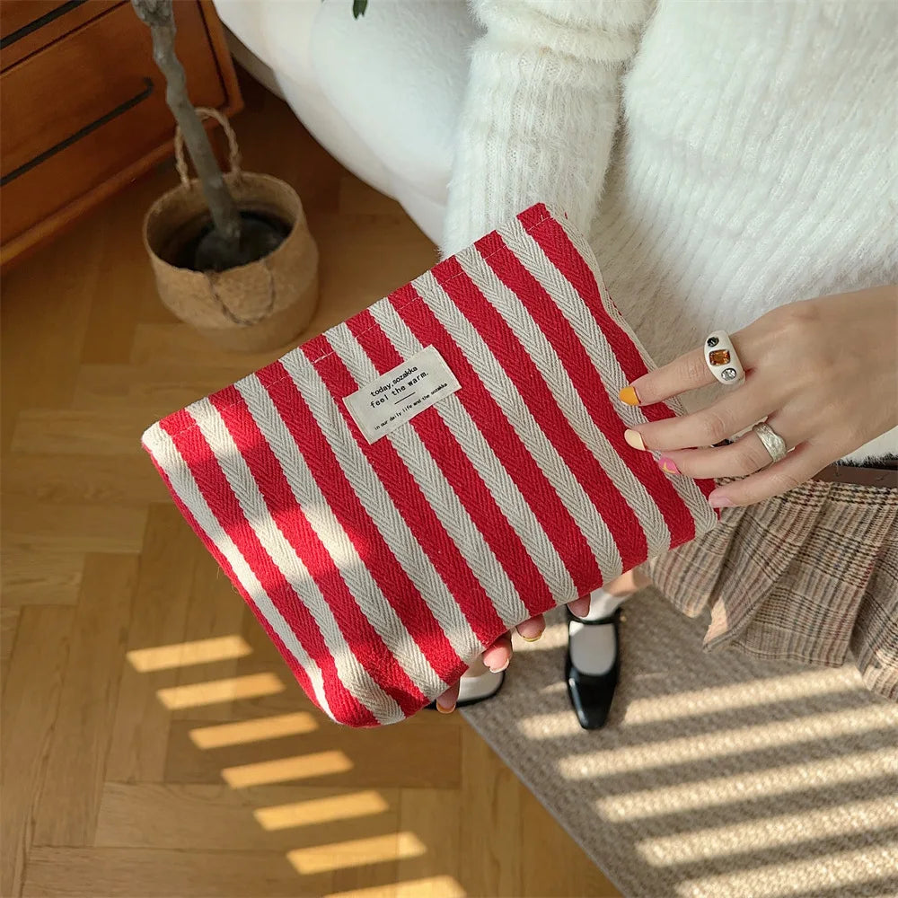 Stripe Cosmetic Bag Waterproof Women Cosmetic Bag Small Bag Storage Makeup Case,Travelling Pouch Organizer for Lady