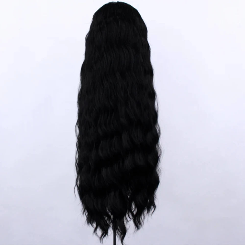 Webster Black Wigs White Highlight Synthetic Wig Pre Plucked Synthetic Lace Front Wigs For Women Loose Wave Lace Frontal Wig