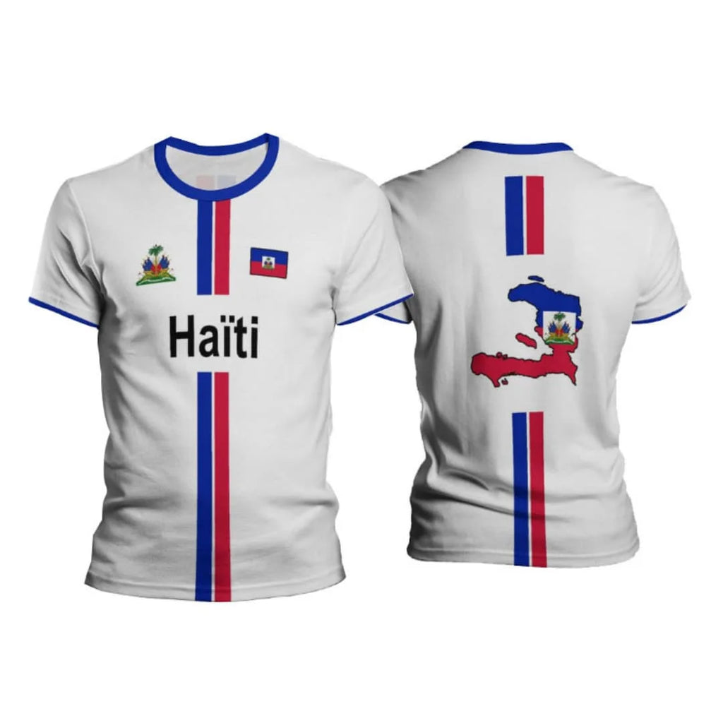 Haiti Football T-Shirt – Unisex Haitian Flag Oversized Streetwear Tee