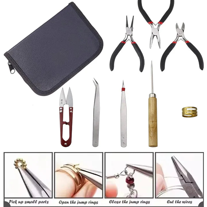 8-Piece Professional Jewelry Making Tool Set – Complete Kit for Crafting Exquisite Jewelry