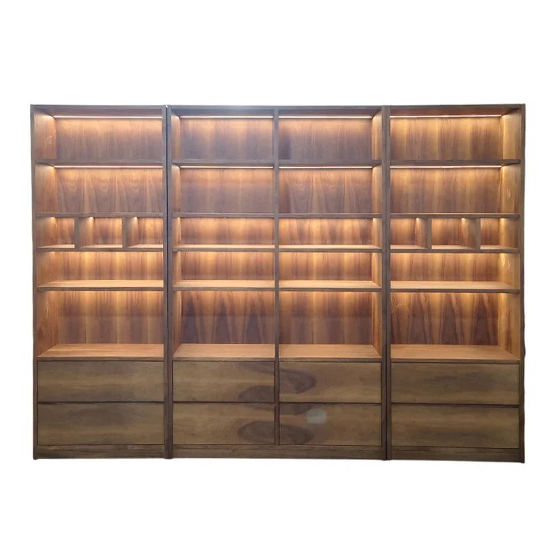 Wooden Bookshelf & Library Storage Cabinet – Bookcase for Living Room & Study
