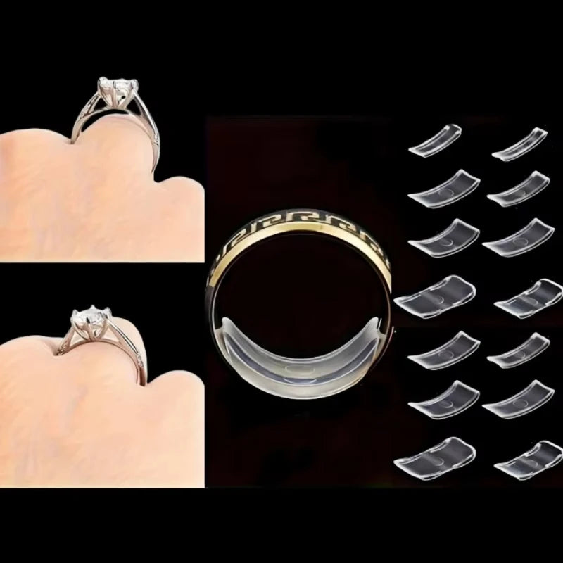 8 Sizes Silicone Invisible Clear Ring Sizer Anti-Loss Proof Invisible Ring Holder Retainer Shrinker for Large Rings