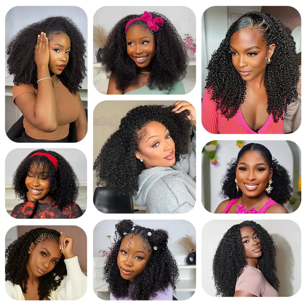Kinky Curly 3-in-1 Half Wig | 100% Brazilian Remy Human Hair | Glueless Flip Over | 16"–36"