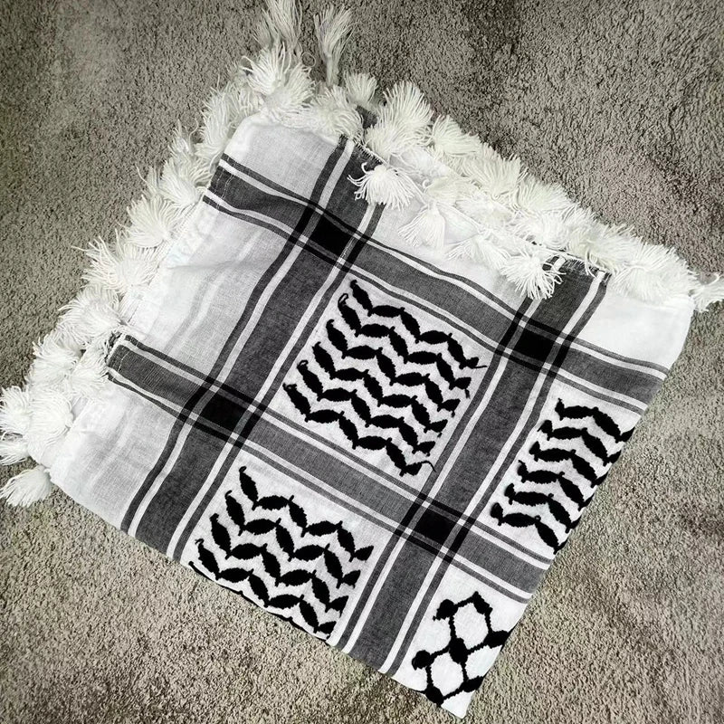 Traditional Palestinian Keffiyeh – Premium Arabic Kufiya Scarf for Men & Women