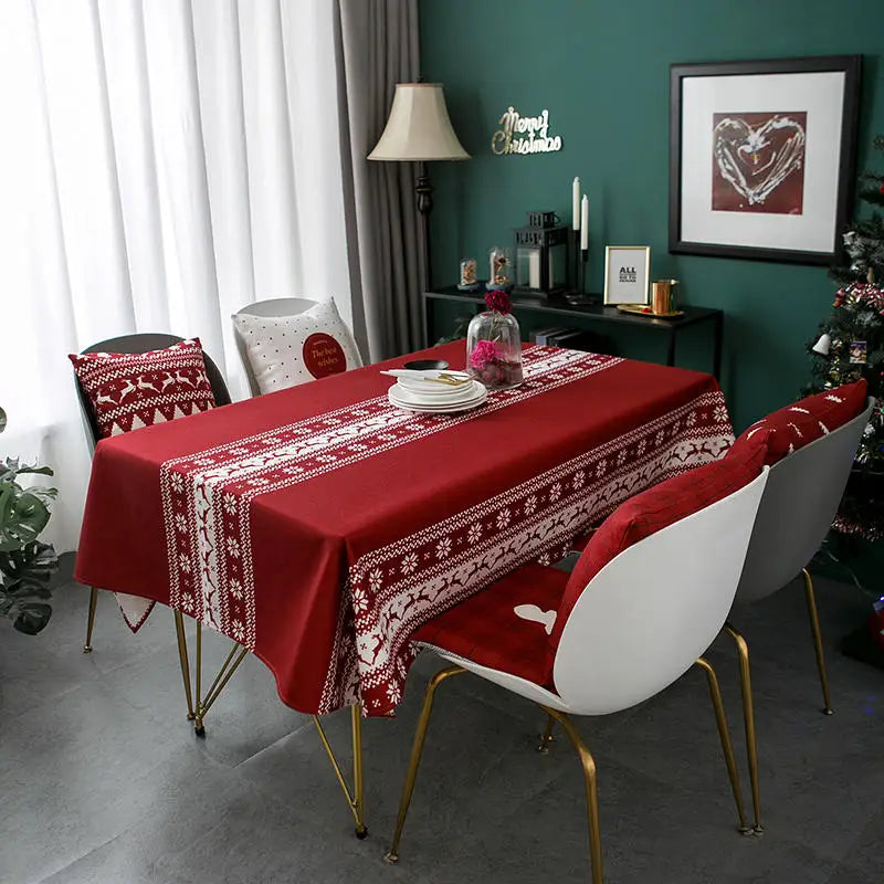Christmas Tablecloth | Waterproof & Oil-Proof Rectangular Santa Claus Table Cloth | Home, Hotel & Party Decor