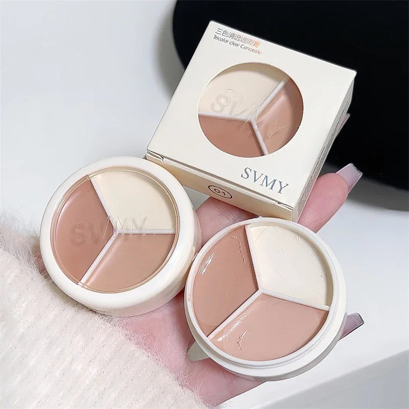 3-Color Concealer Palette High Coverage Concealer Cover Anti Dark Circle Freckle Natural Finish Foundation Face Makeup Base