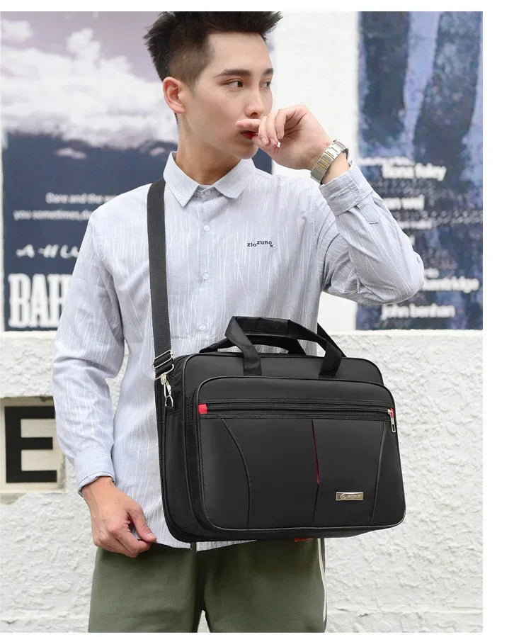 Oxford Cloth Laptop Bags Men Large Capacity Briefcase Business Travel Shoulder Pouch
