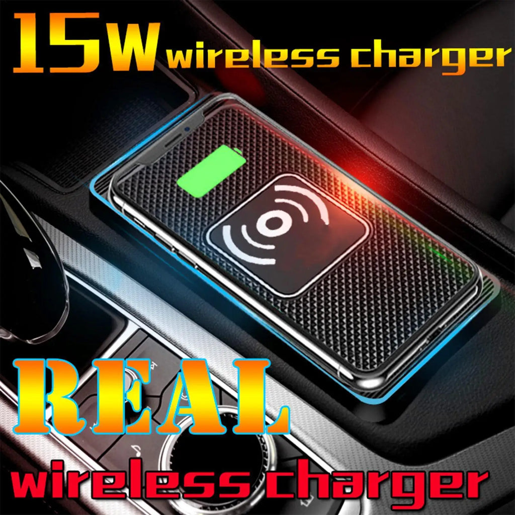 Wireless Phone Charger Wireless Car Charger Pad For Car 39 Inch Cable Automatic Sensing Non-Slip Charging Mat For Phone Vehicle