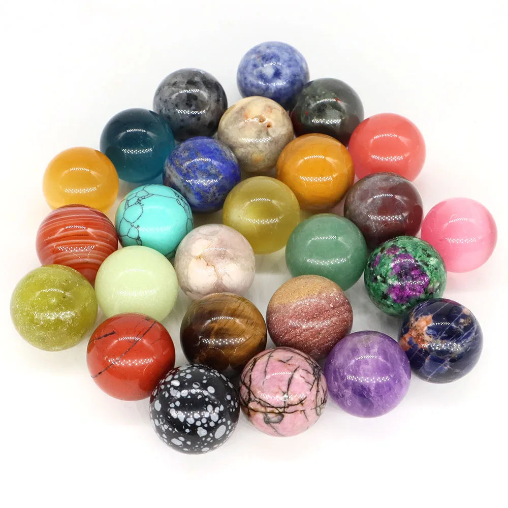 Black Agate Crystal Sphere | 20mm Natural Stone Healing Ball | DIY Jewelry, Meditation & Home Decor | 1–20pcs