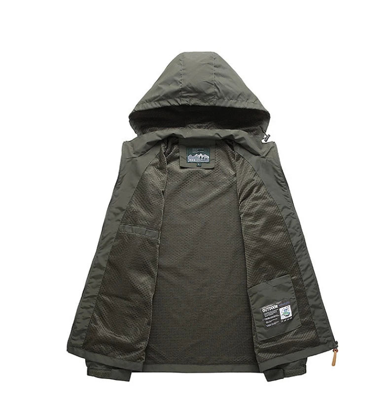Men's Waterproof Softshell Tactical Jacket – Windbreaker for Hunting, Hiking & Fishing