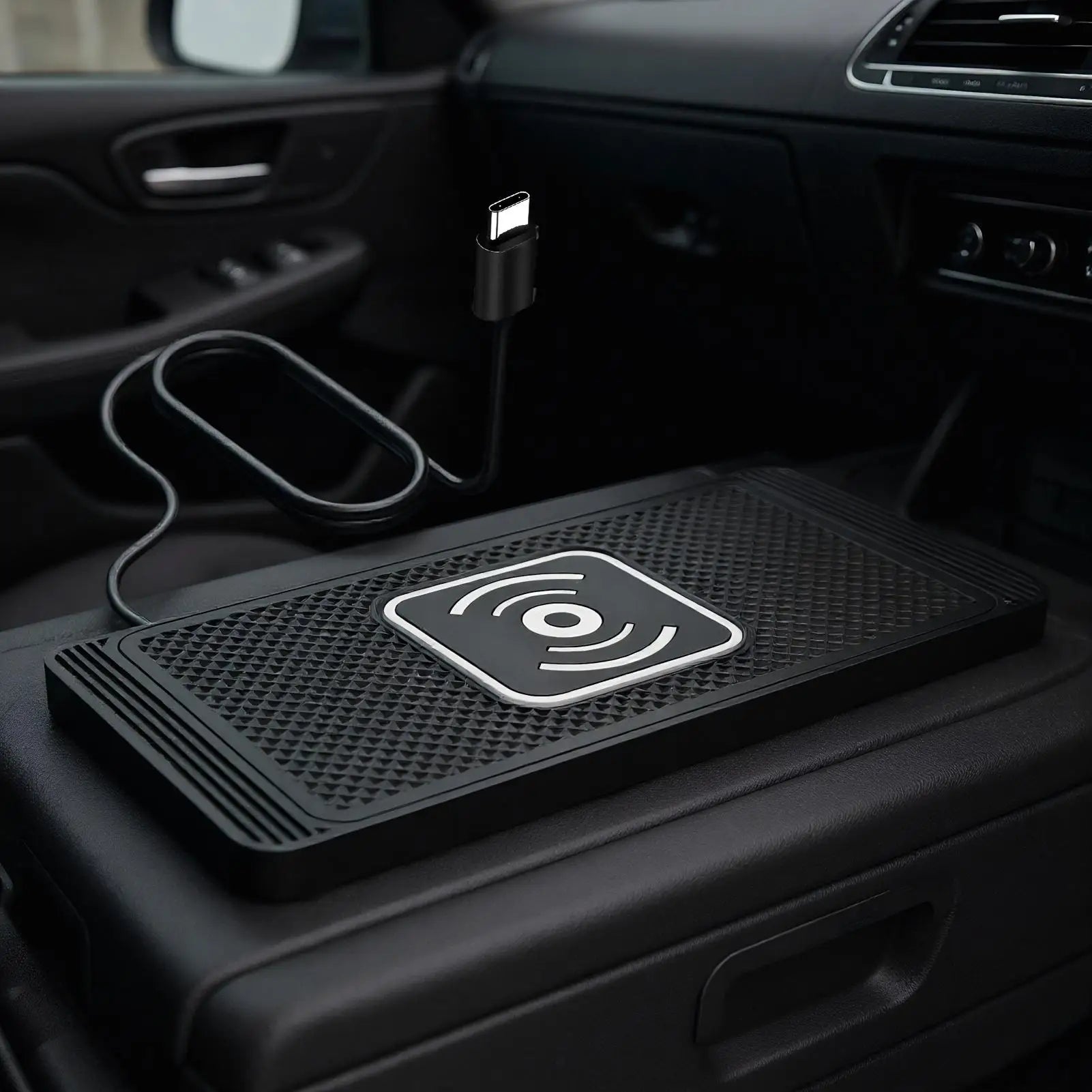 Wireless Car Charger Pad – Auto-Sensing Non-Slip Charging Mat for Vehicles