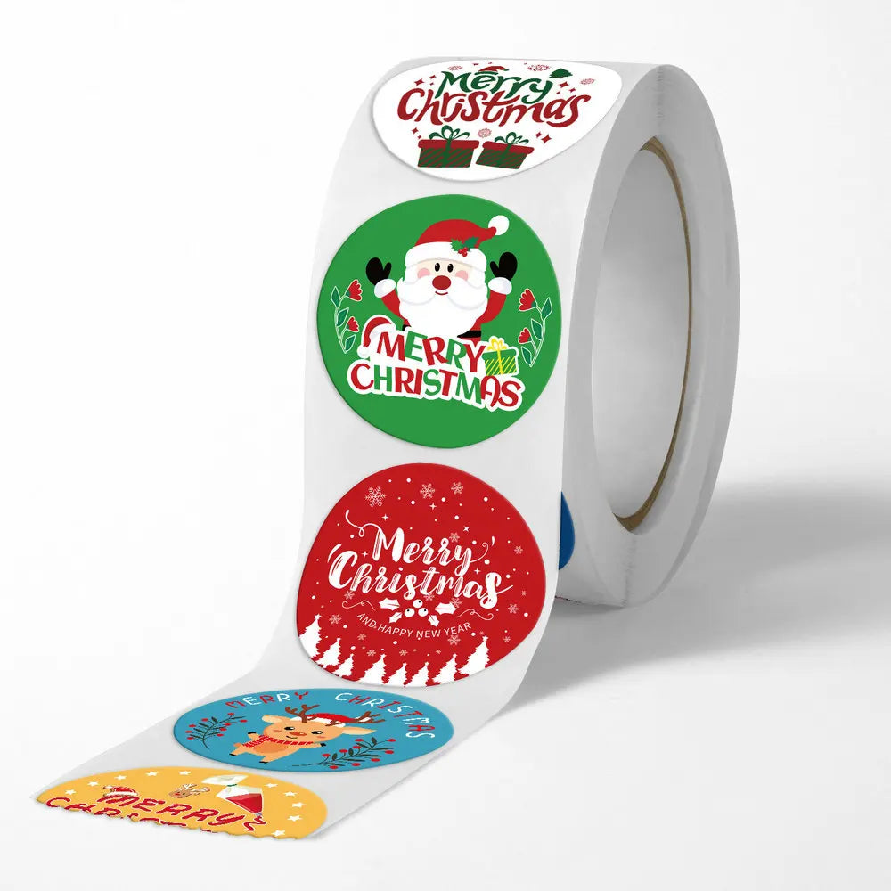 New Christmas stickers high quality self-adhesive gift bags gift boxes birthday tags party stickers Reward Seal sticke