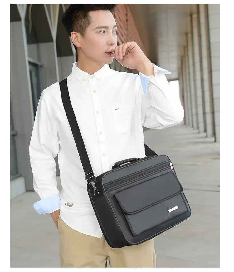 Oxford Cloth Laptop Bags Men Large Capacity Briefcase Business Travel Shoulder Pouch