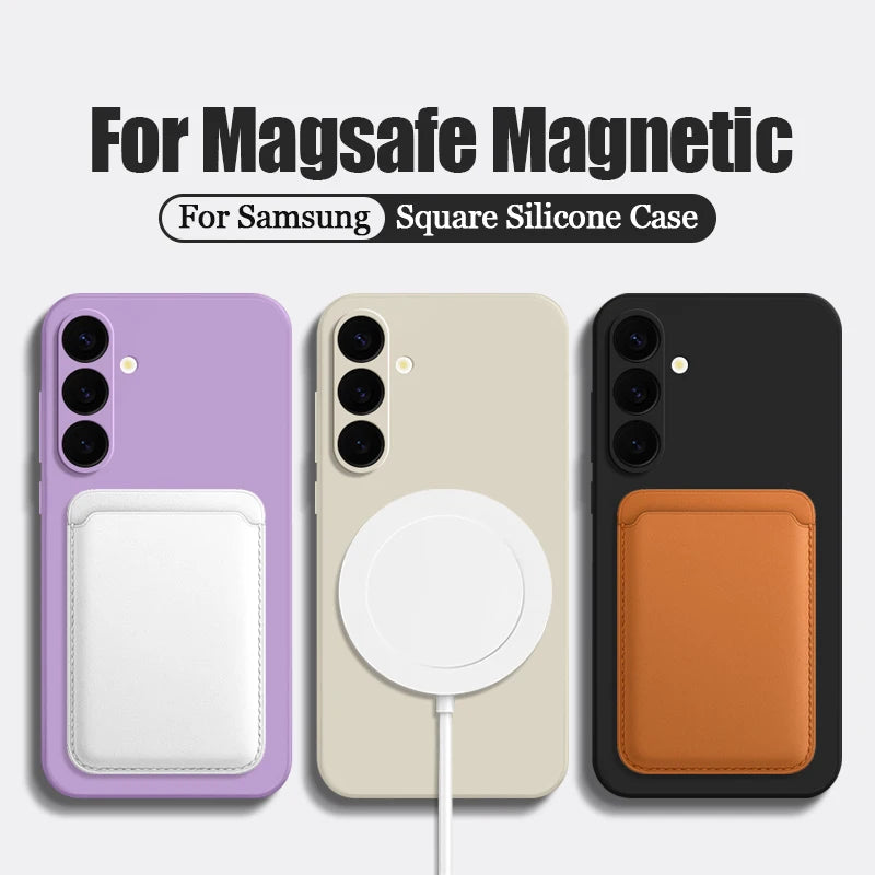 Magnetic Samsung Galaxy Phone Case – Soft MagSafe Wireless Charging Cover for S25, S24, S23, A56, A55, A16, A15