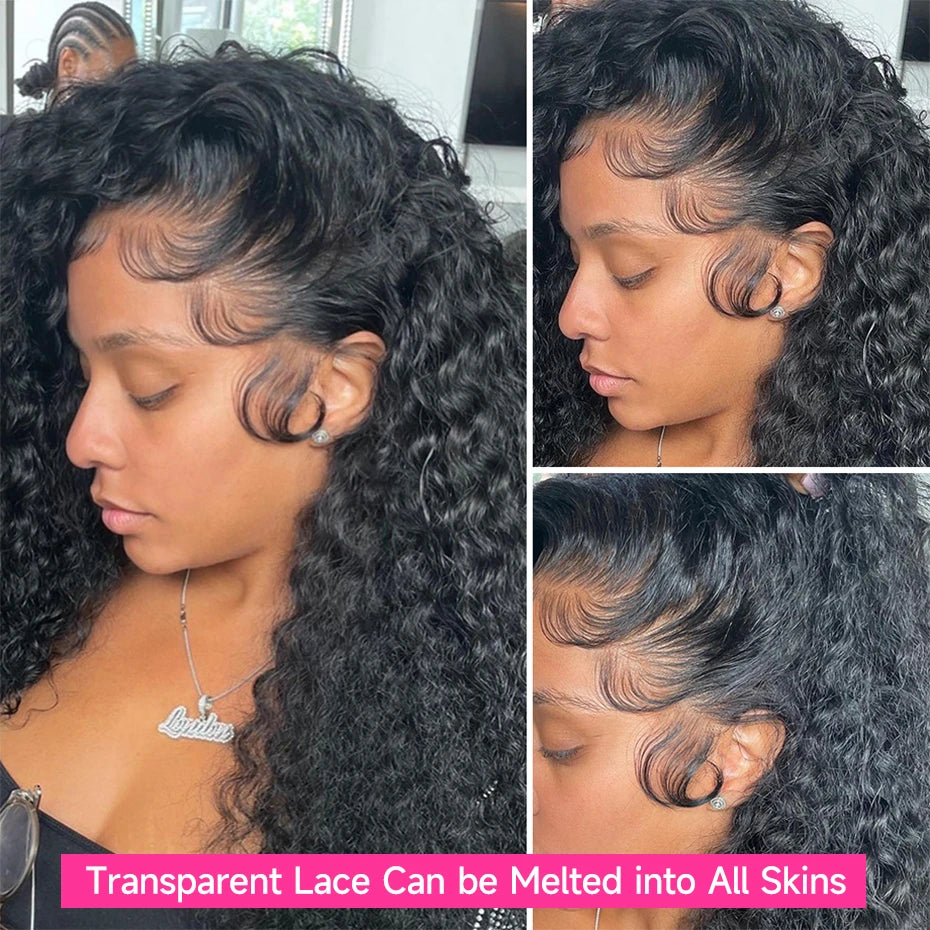 300% Density 30 36 Inch 13x4 13x6 Hd Full Lace Frontal Wig Raw Burmese Curly Lace Front Wig With Spiral End Loose Deep Wave Wigs