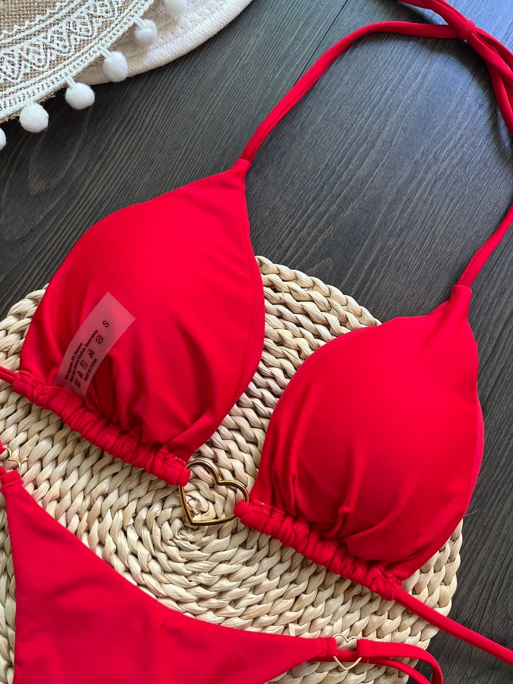 Sexy Halter Solid color Bikini Set Women's Swimsuit Two-piece Triangle Thong Swimwear Bathing Suit Brazilian Biquinis
