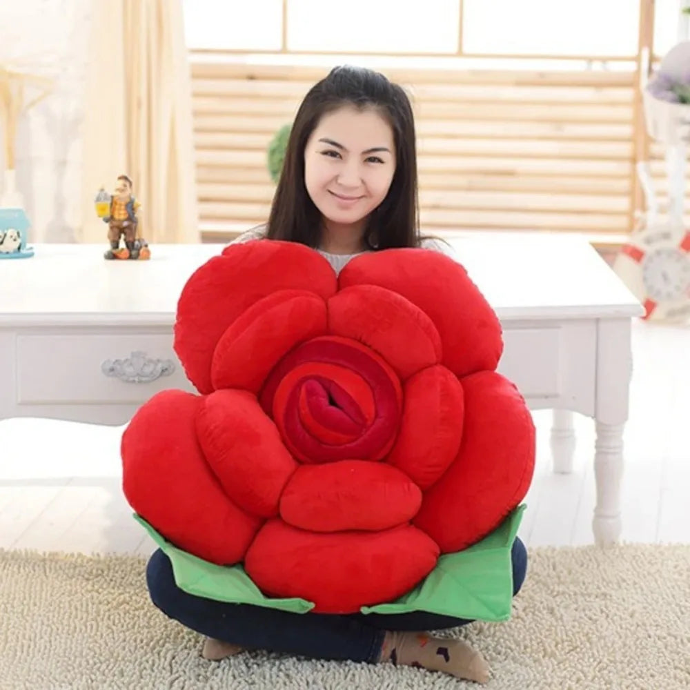 Rose Shaped Pillow | Plush Flower Cushion for Sofa, Car & Home Decor | 3 Sizes | Wedding Gift