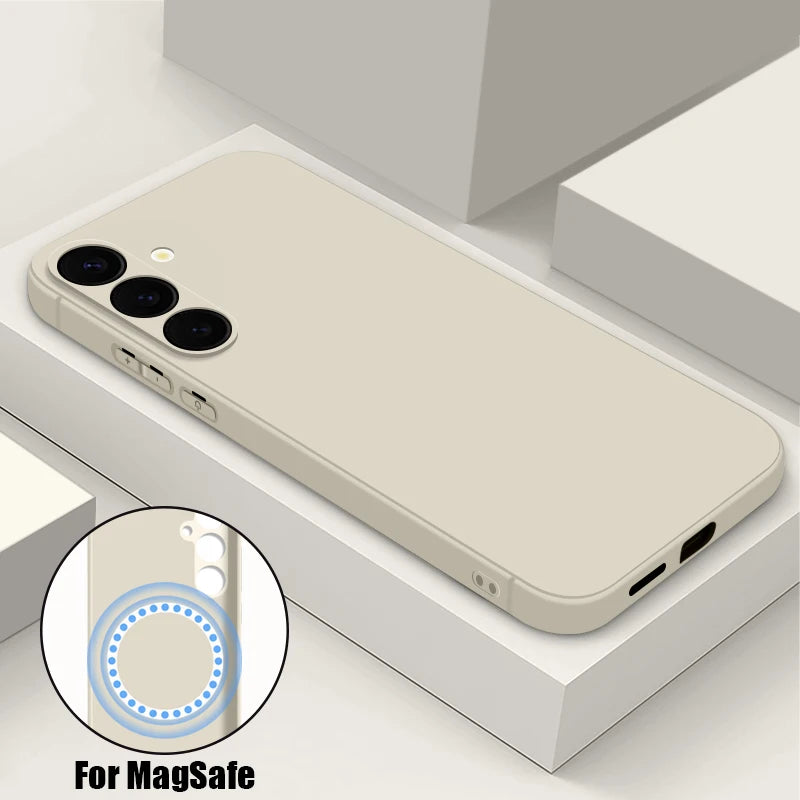 Magnetic Samsung Galaxy Phone Case – Soft MagSafe Wireless Charging Cover for S25, S24, S23, A56, A55, A16, A15