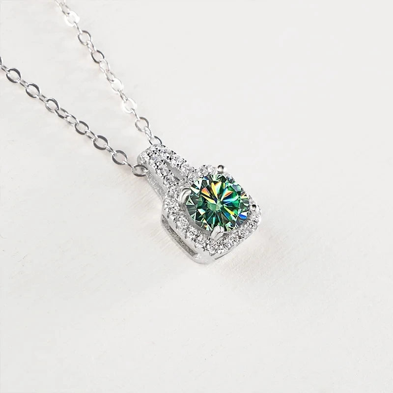 JoyceJelly S925 Sterling Silver Moissanite Diamond Jewelry Set – 1 Carat Necklace, Ring & Earrings