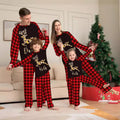2025 Festive Christmas Reindeer Family Pajamas, Plaid Matching Sleepwear Set, Long Sleeve Outfit for Christmas Family Pajamas