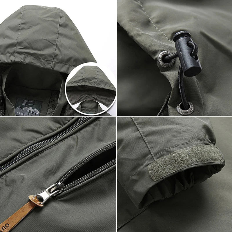 Men's Waterproof Softshell Tactical Jacket – Windbreaker for Hunting, Hiking & Fishing