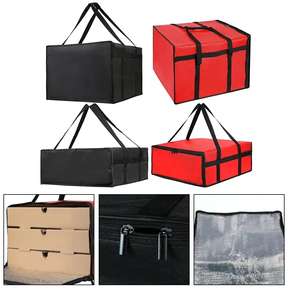 1pc Pizza Delivery Bag Non-woven Fabric Insulated Pizza Delivery Bags Grocery Food Bag Portable Bag Replacement Parts